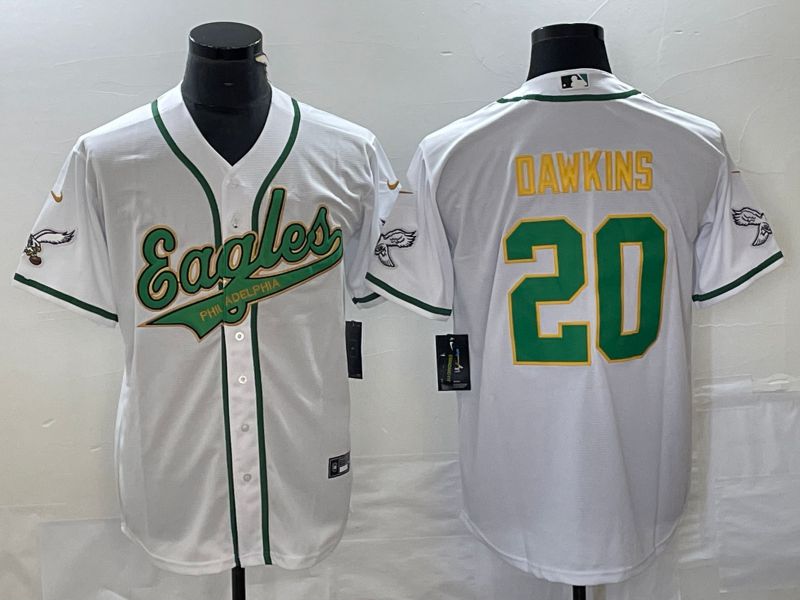 Men Philadelphia Eagles #20 Dawkins White Nike 2023 Co Branding Game NFL Jersey style 1->philadelphia eagles->NFL Jersey